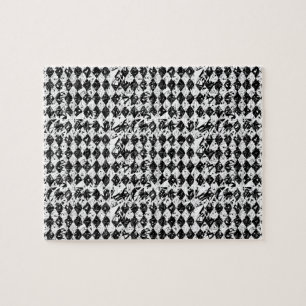 Quebra-cabeça Ouros de Abstrato preto e branco