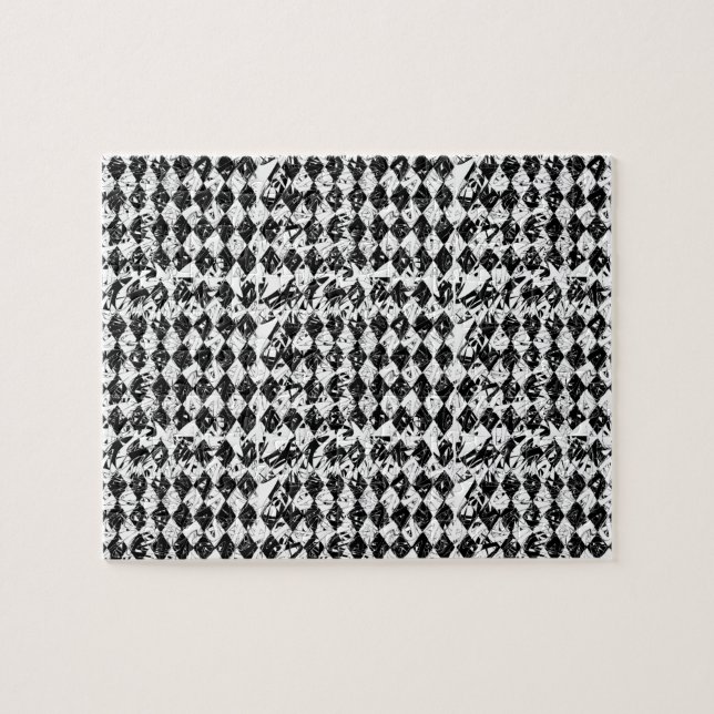 Quebra-cabeça Ouros de Abstrato preto e branco (Horizontal)