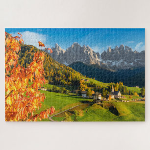 Quebra-cabeça Outono na paisagem montanhosa de Dolomites com igr