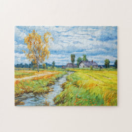 Quebra-cabeça Outono pelo rio Havel