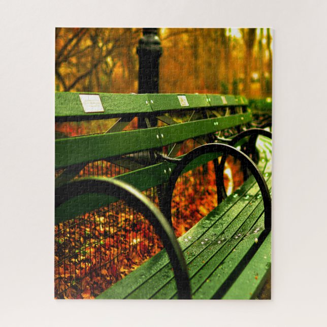 Quebra-cabeça Outono - Um Assento no Central Park. (Vertical)
