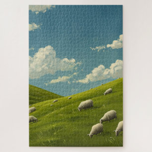 Quebra-cabeça Ovelha em Grassy Hill