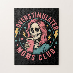 Quebra-cabeça Overstimulado Clube do Mães Skull Mensagem Mãe Vid