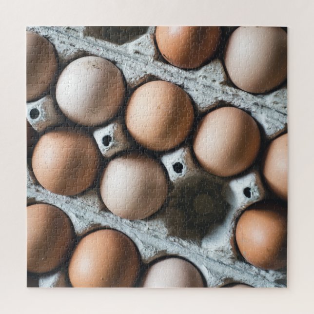 Quebra-cabeça Ovos de frango frescos de fazenda em caixa (Vertical)