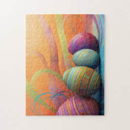 Quebra-cabeça Ovos de Páscoa com fundo suave