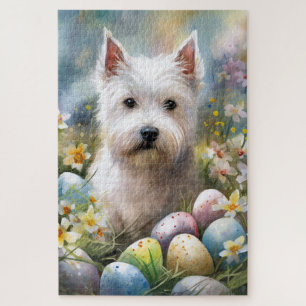 Quebra-cabeça Ovos de Páscoa do Terrier Branco do Highland Ocide