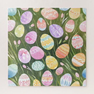 Quebra-cabeça Ovos de Páscoa Pastéis | Aquarela de Primavera Bon