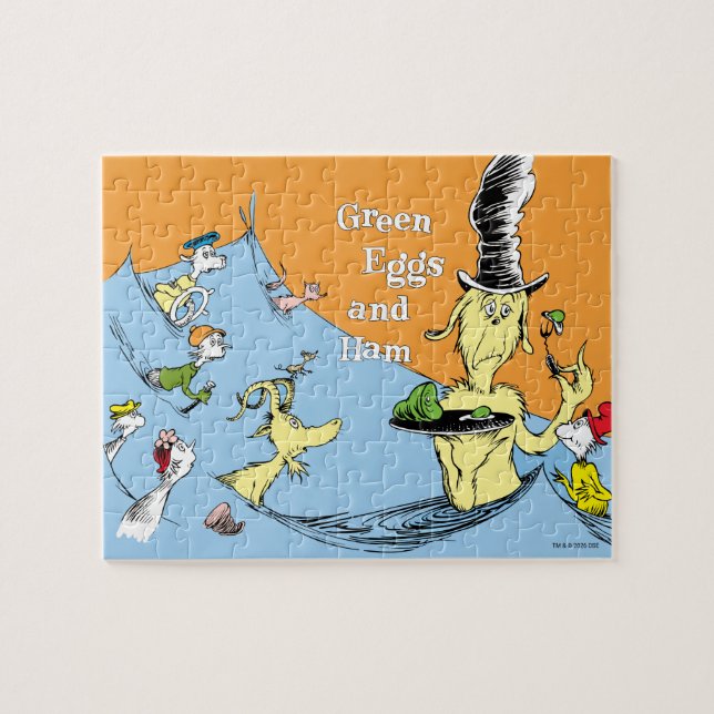 Quebra-cabeça Ovos Verdes e Presunto Cena da Água do Dr. Seuss (Horizontal)