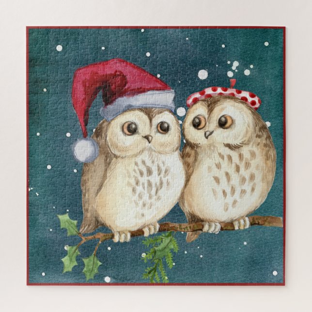 Quebra-cabeça Owl Sempre Te Ama | Bonito presente de Natal (Vertical)