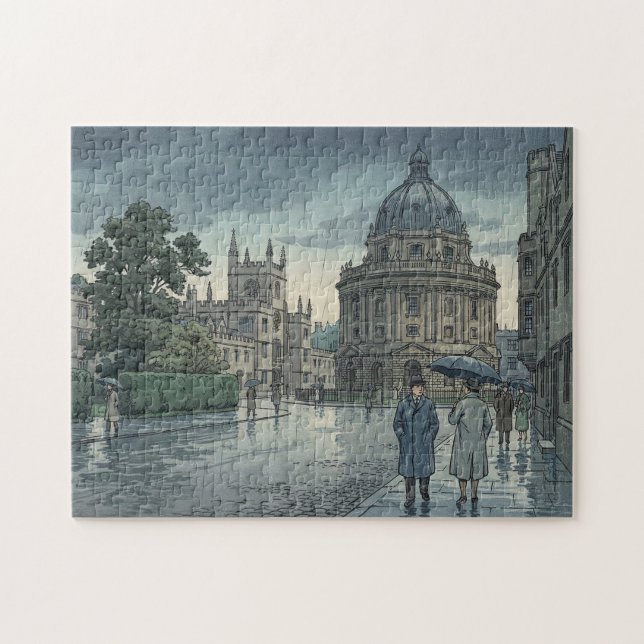 Quebra-cabeça Oxford University in Rain (Horizontal)