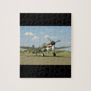 Quebra-cabeça P40 Curtis com cara feroz, planos de Taxiing_WWII