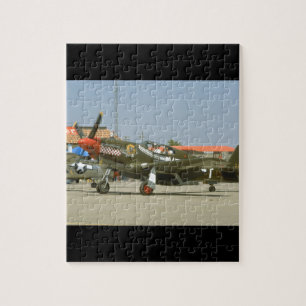 Quebra-cabeça P51 mustang verde, planos esquerdos de Side_WWII
