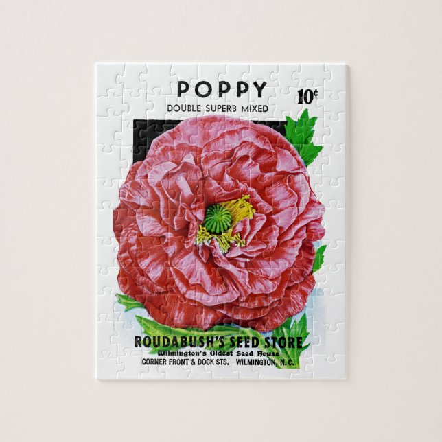 Quebra-cabeça Pacote de Semente Vintage Poppy (Vertical)