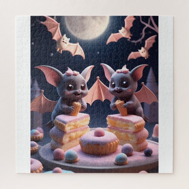 Quebra-cabeça Padaria de Morcegos Doce & Assustadora Arte  (Vertical)