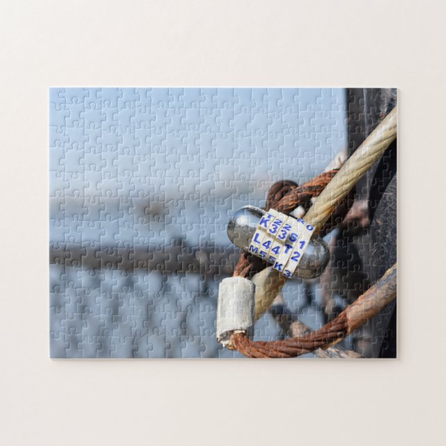 Quebra-cabeça Padlocks Riverside Park Nova Iorque do rio Hudson (Horizontal)