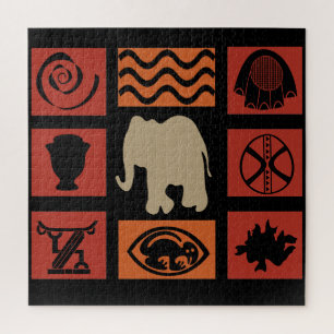 Quebra-cabeça padrão abstrato africano