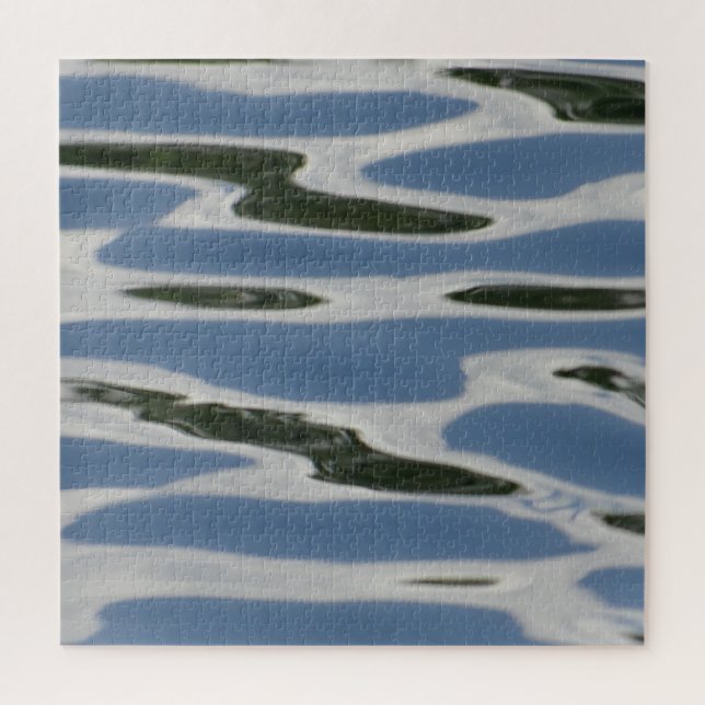 Quebra-cabeça Padrão Abstrato Azul E Branco (Vertical)