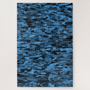 Quebra-cabeça Padrão Abstrato Azul Preto
