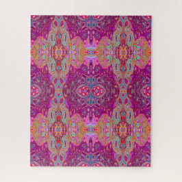 Quebra-cabeça Padrão abstrato Magenta Rosa, Azul e Vermelho do G