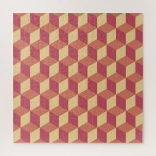 Quebra-cabeça Padrão abstrato Orange Red Cube