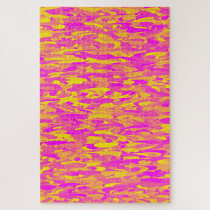Quebra-cabeça Padrão Abstrato Rosa Amarelo Laranja