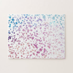 Quebra-cabeça Padrão abstrato Terrazzo Mosaico rosa e azul