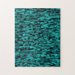 Quebra-cabeça Padrão Abstrato Verde-Azul Preto