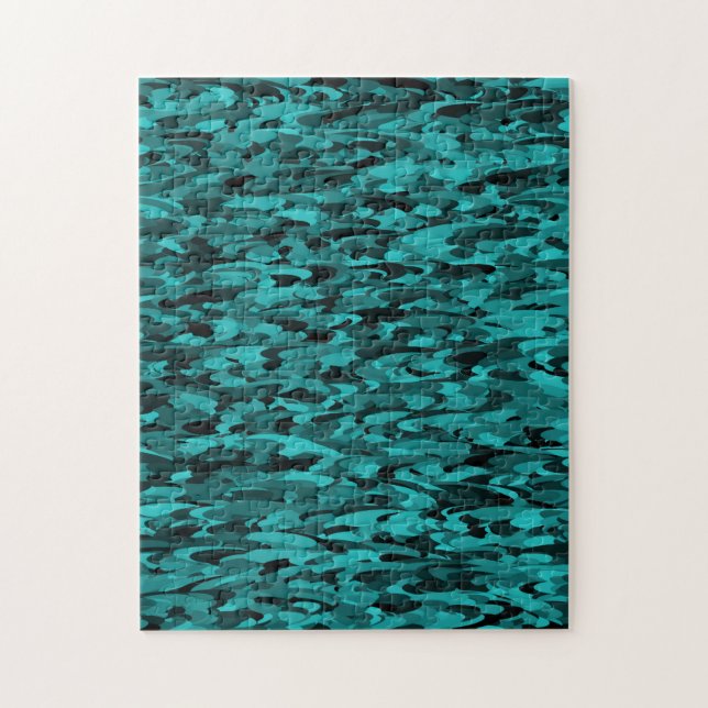 Quebra-cabeça Padrão Abstrato Verde-Azul Preto (Vertical)