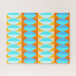 Quebra-cabeça Padrão Amarelo Laranja Azul Turquesa Colorido