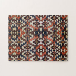Quebra-cabeça Padrão Antiquado Único Turcomano Oriental de Rug