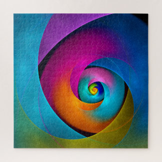 Quebra-cabeça Padrão Azul Cor-de-rosa Abstrato Floral Moderno #1