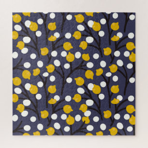 Quebra-cabeça Padrão botânico floral delicado e vítreo.