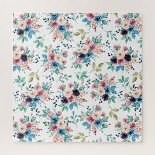 Quebra-cabeça Padrão colorido das flores de primavera