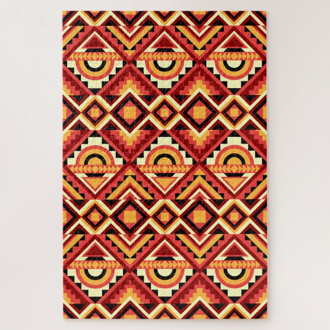 Quebra-cabeça Padrão Colorido de Caleidoscópio Geométrico para A (Vertical)