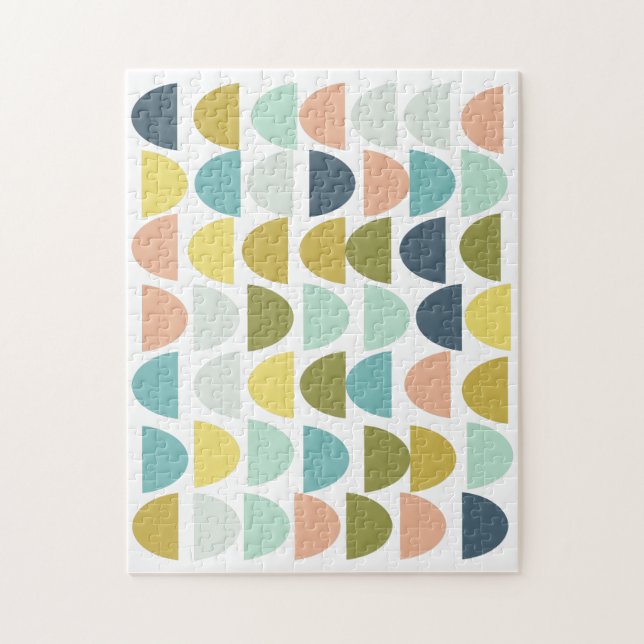 Quebra-cabeça Padrão Colorido de Formas Geométricas Modernas (Vertical)