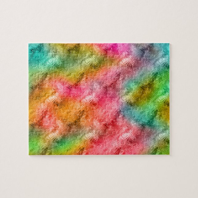 Quebra-cabeça Padrão Colorido de Vidro Cristal (Horizontal)