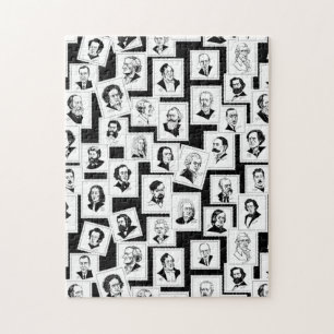 Quebra-cabeça Padrão com retratos dos maiores compositores