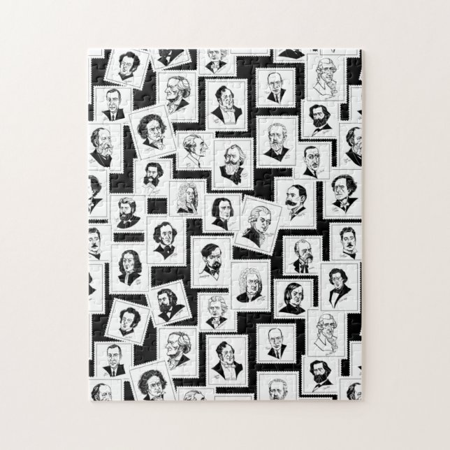 Quebra-cabeça Padrão com retratos dos maiores compositores (Vertical)