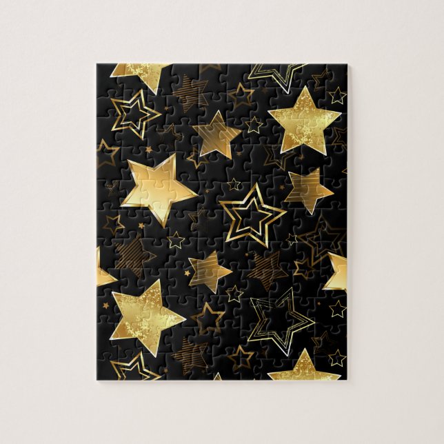 Quebra-cabeça Padrão contínuo com estrelas douradas (Vertical)