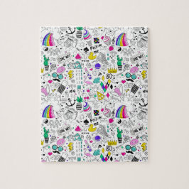 Quebra-cabeça Padrão de 80 s colorido bonito