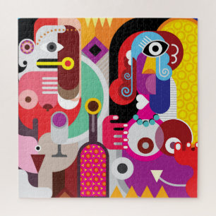 Quebra-cabeça Padrão de abstrato de cor vibrante