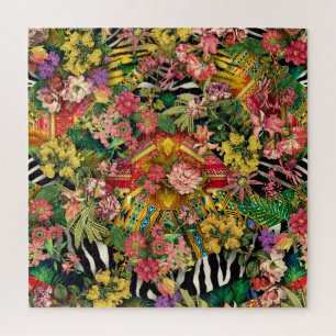 Quebra-cabeça Padrão de Abstrato de impressão animal e tropica