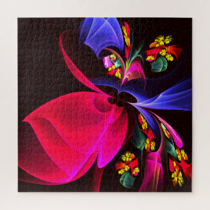 Quebra-cabeça Padrão de Abstrato Floral Moderno Colorido #06