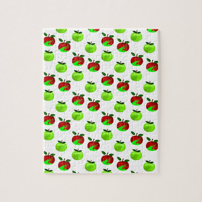 Quebra-cabeça Padrão de amostras de maçãs vermelhas e verdes (Vertical)