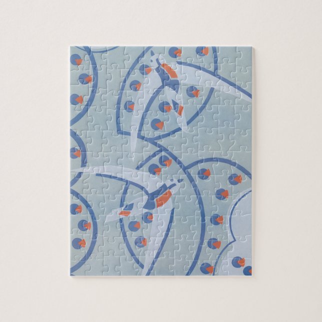 Quebra-cabeça Padrão de animais de aves Pochoir Art Deco Jazz Vi (Vertical)