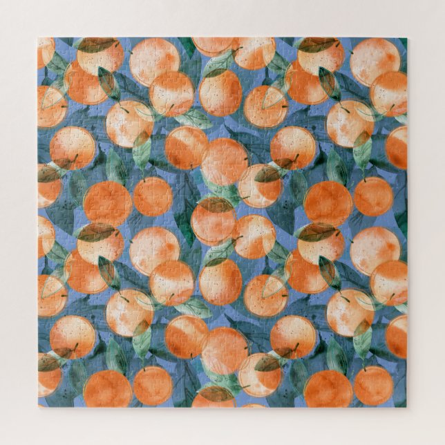 Quebra-cabeça Padrão de Aquarela das Laranjas Juculinas (Vertical)