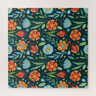 Quebra-cabeça Padrão de Aquarela Ilustrada À Mão