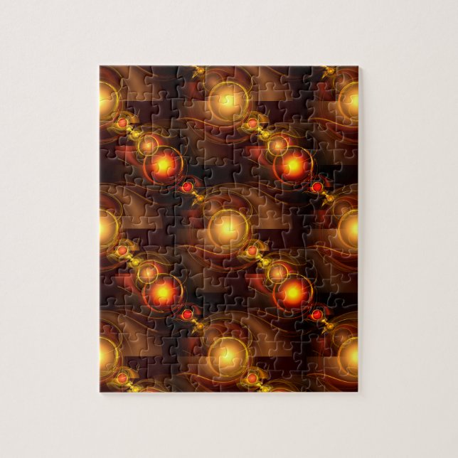 Quebra-cabeça Padrão de Arte Abstrata Boho Moderno Elegante Dour (Vertical)