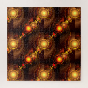 Quebra-cabeça Padrão de Arte Abstrata Boho Moderno Elegante Dour
