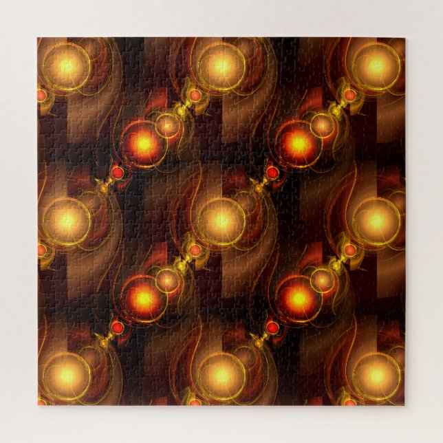 Quebra-cabeça Padrão de Arte Abstrata Boho Moderno Elegante Dour (Vertical)